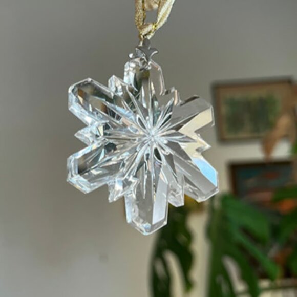 Retired 1970s Authentic Swarovski Crystal Prism Suncatcher Snowflake Ornament - Picture 5 of 8
